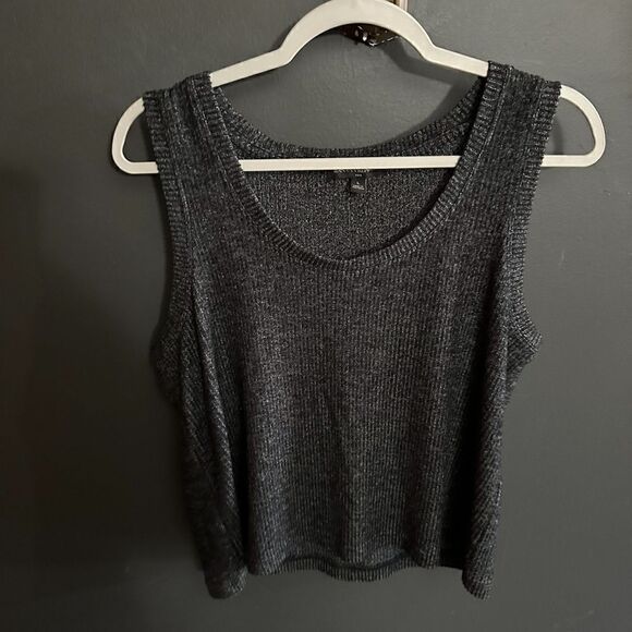 Banana Republic Ribbed Top Tank Size L Charcoal Gray - Picture 5 of 14